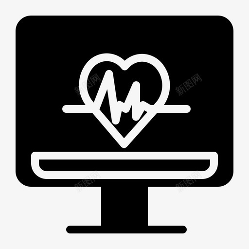 监控电脑健康图标svg_新图网 https://ixintu.com 健康 医疗 医疗保健 心脏 心跳 电脑 监控