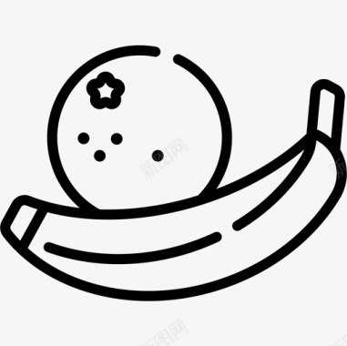 香蕉活跃的生活方式26直线型图标图标