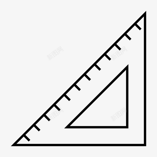 正方形角度测量图标svg_新图网 https://ixintu.com 三角形 单位 正方形 测量 直尺 角度
