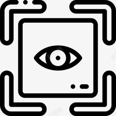 眼部扫描仪犯罪调查38直线型图标图标