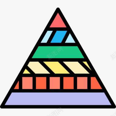 金字塔策略40线性颜色图标图标