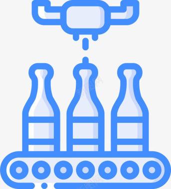 蒸馏和酿造传送带4蓝色图标图标