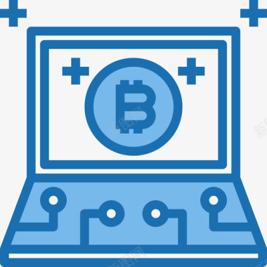 笔记本电脑加密货币56蓝色图标图标