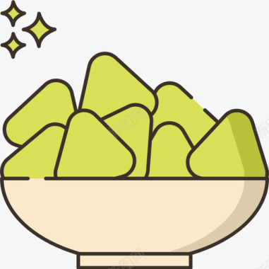 玉米片食品饮料6原色图标图标