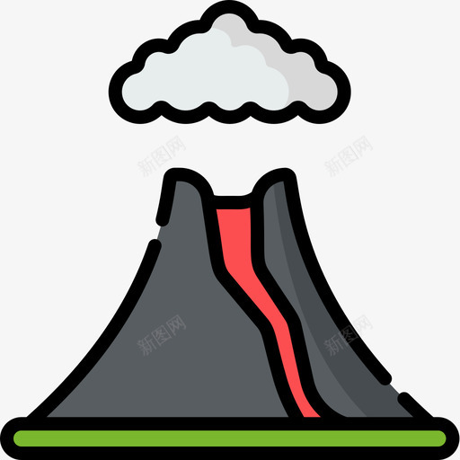 火山自然灾害24线性颜色图标svg_新图网 https://ixintu.com 火山 线性颜色 自然灾害24