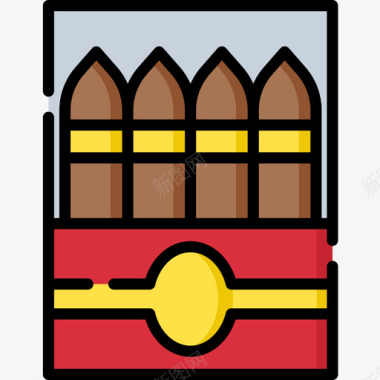 雪茄58号酒吧线性颜色图标图标