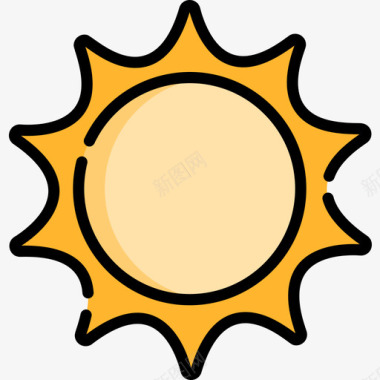 太阳巴西嘉年华13线性颜色图标图标