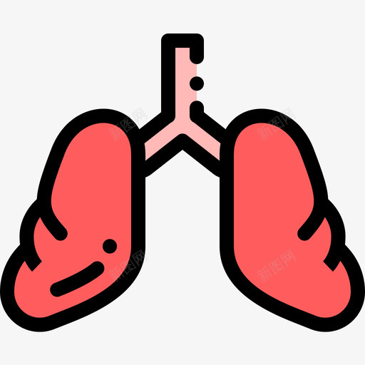 肺生物学2线性颜色图标svg_新图网 https://ixintu.com 生物学 线性 颜色