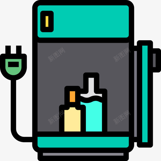 冰箱家用电器4线性颜色图标svg_新图网 https://ixintu.com 冰箱 家用电器4 线性颜色