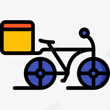 自行车送餐29线性颜色图标图标
