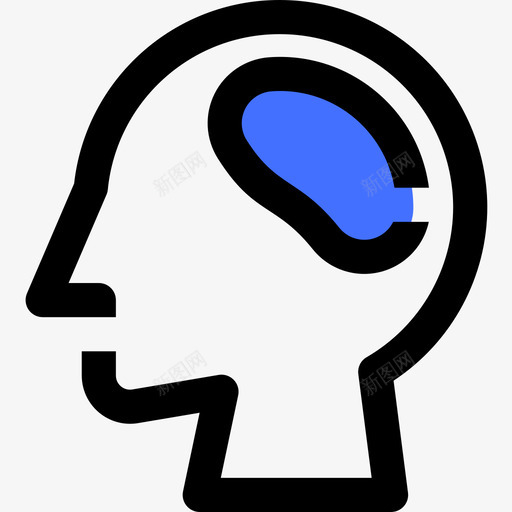 大脑创造力8蓝色图标svg_新图网 https://ixintu.com 创造力8 大脑 蓝色