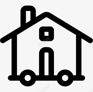 活动房屋房屋类型14线性图标图标