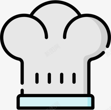 厨师帽屠夫14线性颜色图标图标