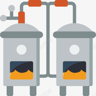 蒸馏和酿造锅炉3扁平图标图标