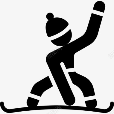 滑雪板冬季运动26填充图标图标
