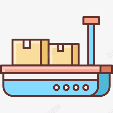 货船物流69线型颜色图标图标