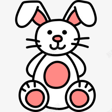 兔子儿童玩具14彩色图标图标