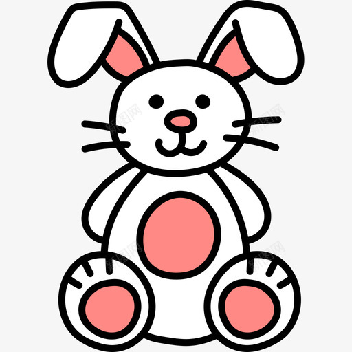 兔子儿童玩具14彩色图标svg_新图网 https://ixintu.com 儿童玩具14 兔子 彩色