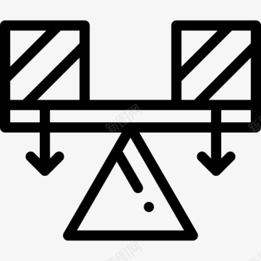跷跷板物理学12线性图标图标