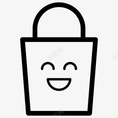 购物袋袋子表情符号表情符号图标图标