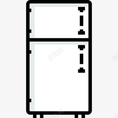 冰箱家具47线性颜色图标图标