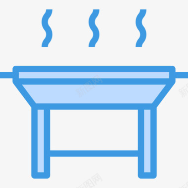 烤架厨房69蓝色图标图标