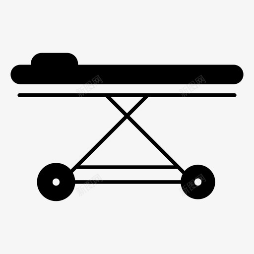 担架急诊轮床图标svg_新图网 https://ixintu.com 健康 健康医疗 急诊 担架 病人 病床 轮床