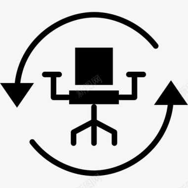 办公椅商务和管理5实心图标图标