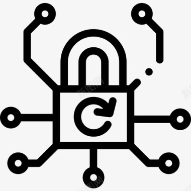 网络保护和安全14线性图标图标