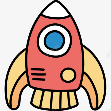 火箭儿童玩具14彩色图标图标