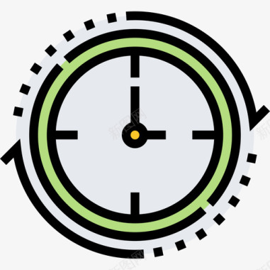 时钟时间管理48线性颜色图标图标