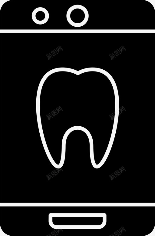 医疗手机牙齿图标svg_新图网 https://ixintu.com 健康固体 医疗 手机 牙齿