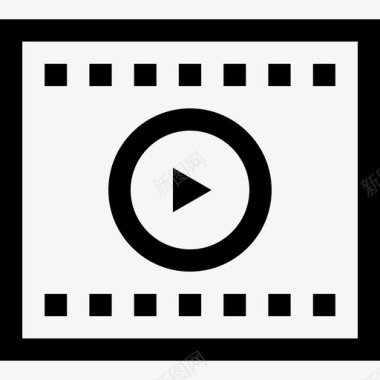 电影院带音频和视频22线性图标图标