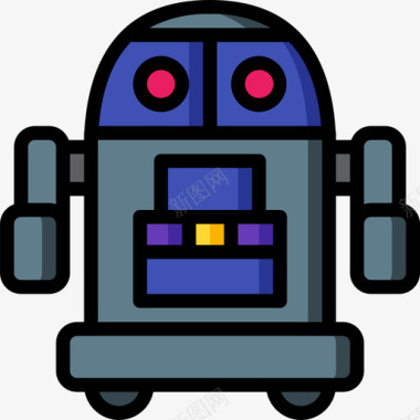 机器人八十年代17线性颜色图标图标