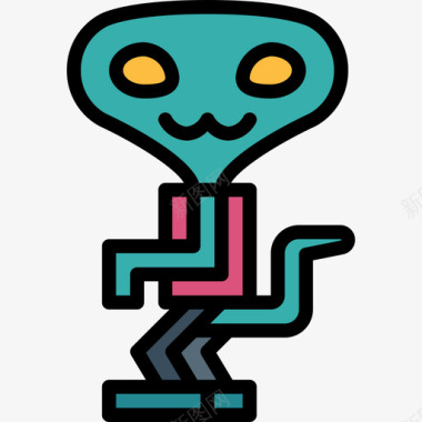 外星人外星人不明飞行物3线性颜色图标图标