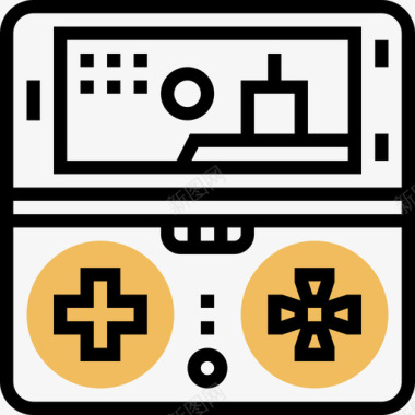 控制器视频游戏7黄影图标图标