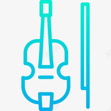 大提琴音乐70渐变图标图标