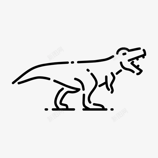 霸王龙动物恐龙图标svg_新图网 https://ixintu.com 动物 恐龙 最好的恐龙虚线 霸王龙