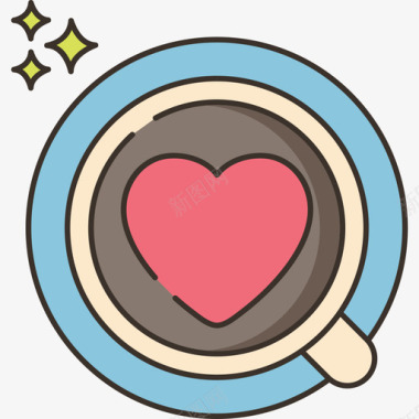 咖啡咖啡62线性颜色图标图标