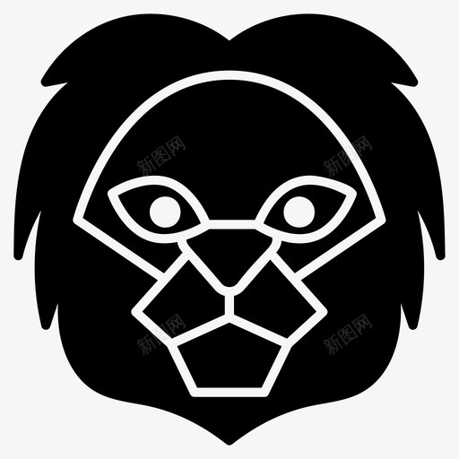 狮子脸动物表情符号图标svg_新图网 https://ixintu.com 动物 哺乳动物 狮子脸 狮子表情 表情符号 表情符号矢量图标