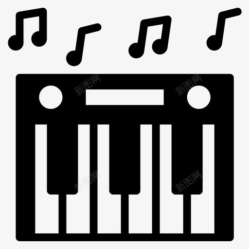钢琴庆祝派对2填充图标svg_新图网 https://ixintu.com 填充 庆祝 派对 钢琴