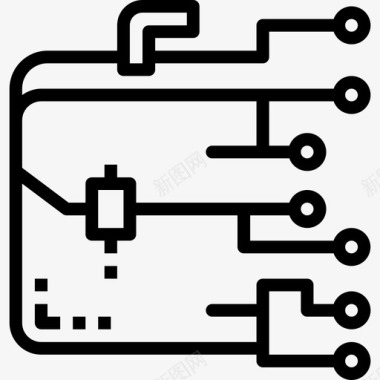 公文包数字商务直系图标图标