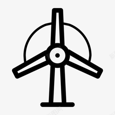 风力涡轮机生态回收图标图标