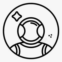 圆的标志宇航员圆的太空的图标高清图片