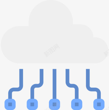 云存储技术和电子2扁平图标图标