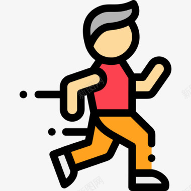 慢跑运动81线性颜色图标图标