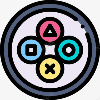 Gamepad游戏56线性颜色图标图标