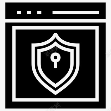 网页安全网站防病毒网站保护图标图标