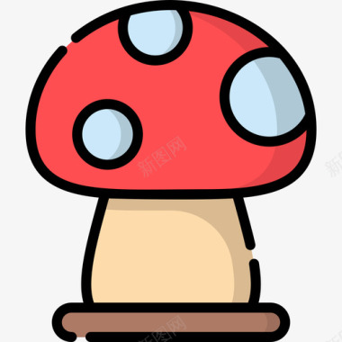 蘑菇自然72线形颜色图标图标