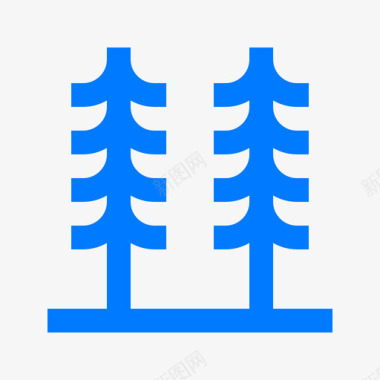 松树滑雪4蓝色图标图标